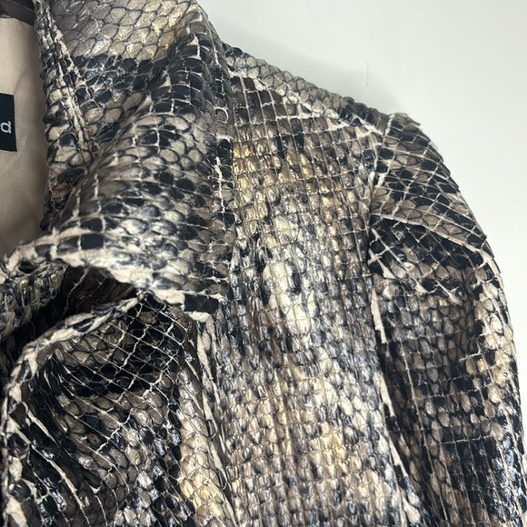 BIANCA NYGARD Faux Snakeskin Ruffled Moto Jacket - Picture 9 of 16